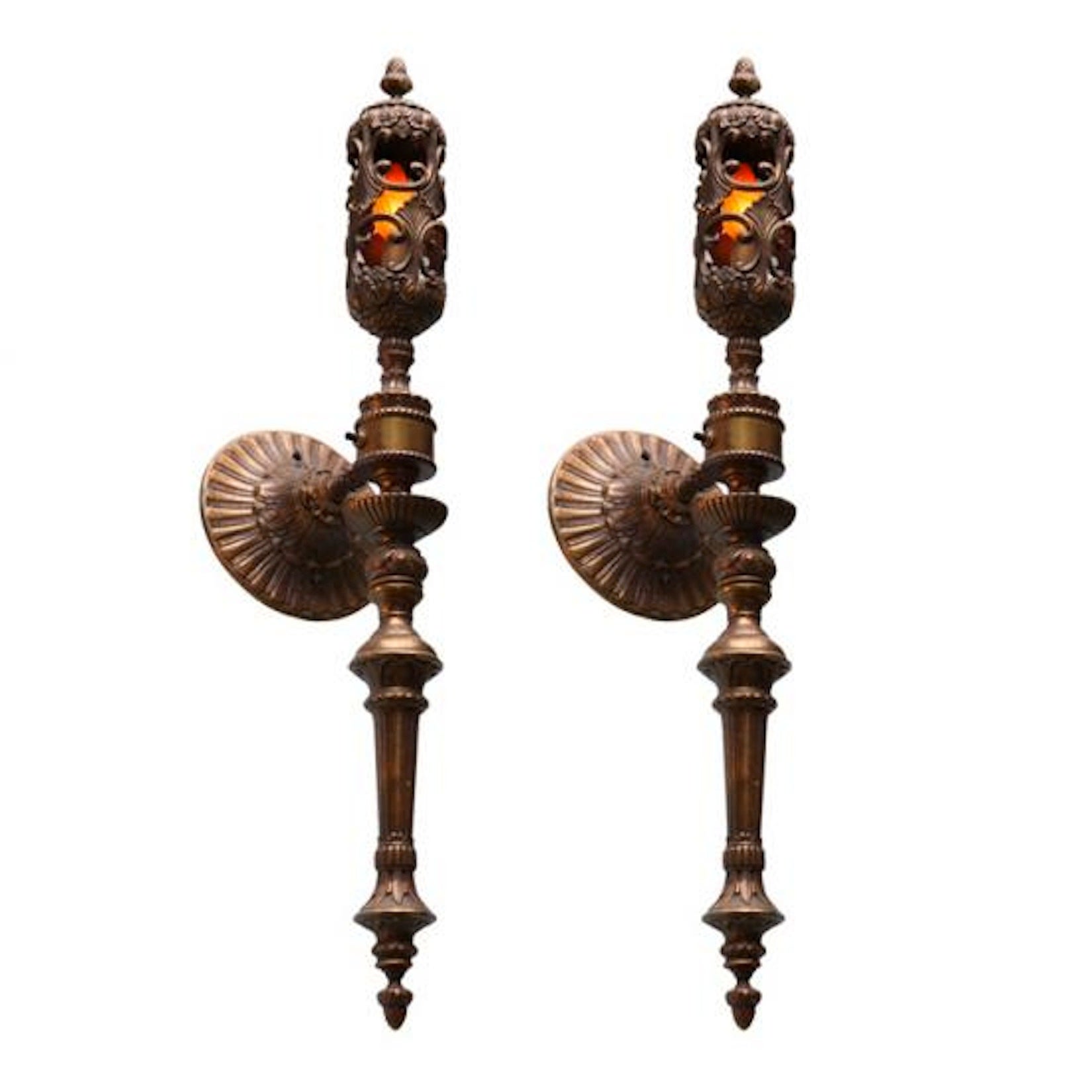 Palatial Large Pair of Superb Wall Torchieres Sconces from Chateau 19th century For Sale