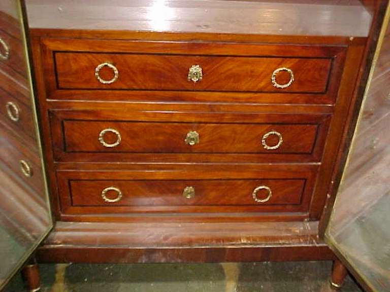 Converted Dresser Cabinet 3-Way Mirror Inside Louis XVI Secretary, Reduced For Sale 2