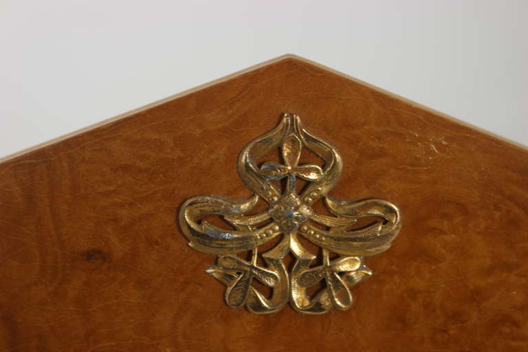 Mid-Century Modern Swedish Elm Burl Picture Frame with Ornamentation with Provenance For Sale