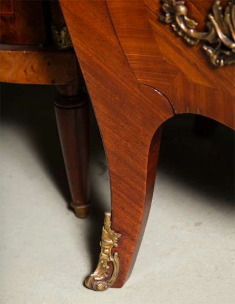 19th Century French Ormolu, Kingwood, Rosewood, Floral Marquetry Commode In Good Condition For Sale In West Palm Beach, FL