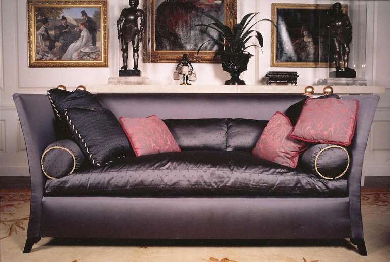 Fabricated to Create a most elevated atmosphere and utmost luxury in a masterful mix of styles for a Sumptuous Decor!

The vintage 1980s Chic sofas, custom re-interpreted of the classical Knole sofa, are presented in the pair of the 'St.Laurent'