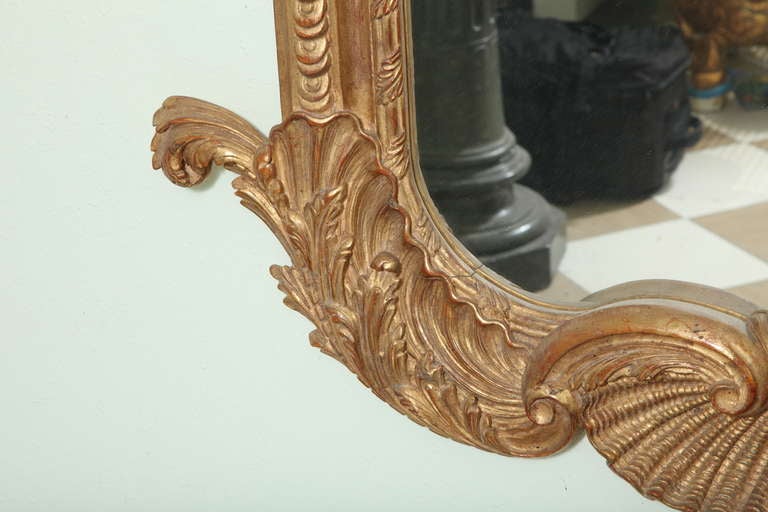 Impressive Large Pair of Wood Gilt Mirrors with Eagle Crest For Sale 5