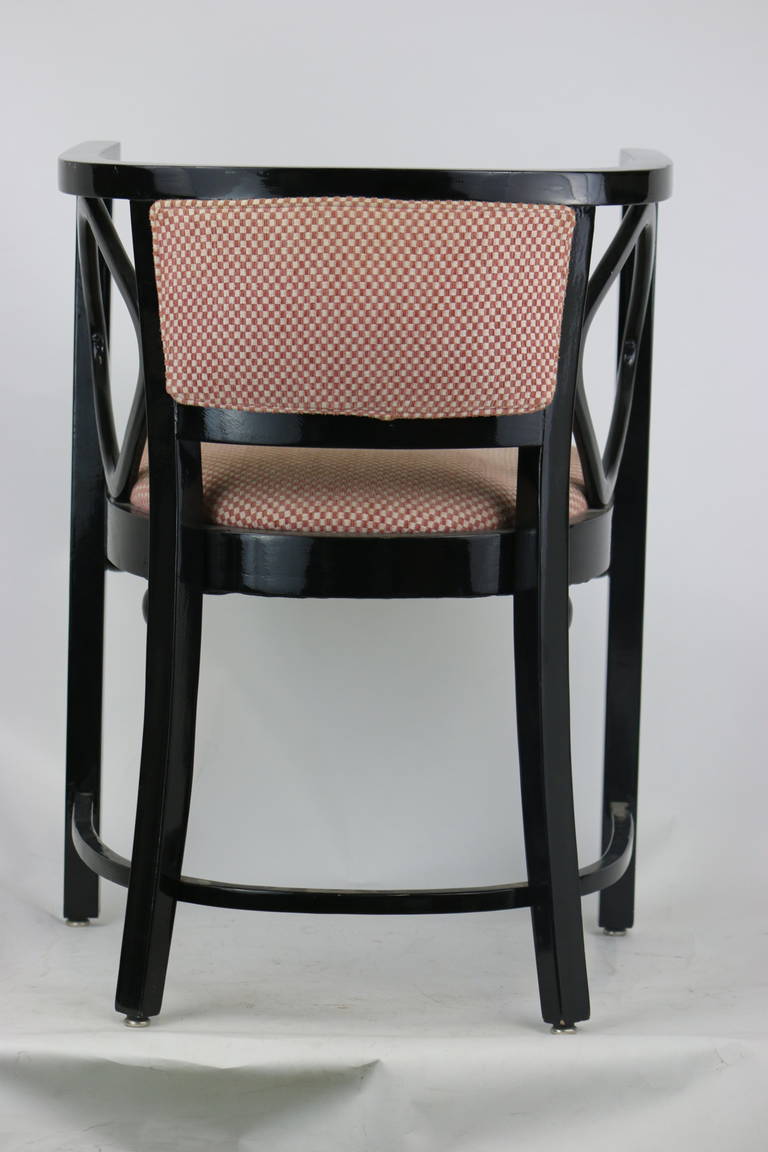 Lacquered Pair of Josef Hoffmann Fledermaus Style Chairs, 1960s For Sale