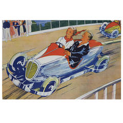 1930s Original Large English Automobile Carnival Poster by Willson's Leicester 9