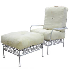 Salterini Hollywood Regency Garden Lounge Chair and Ottoman