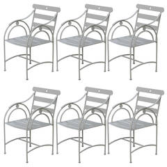 Mid Century High Style Arm Chairs set of 6  with Harkness Provenance