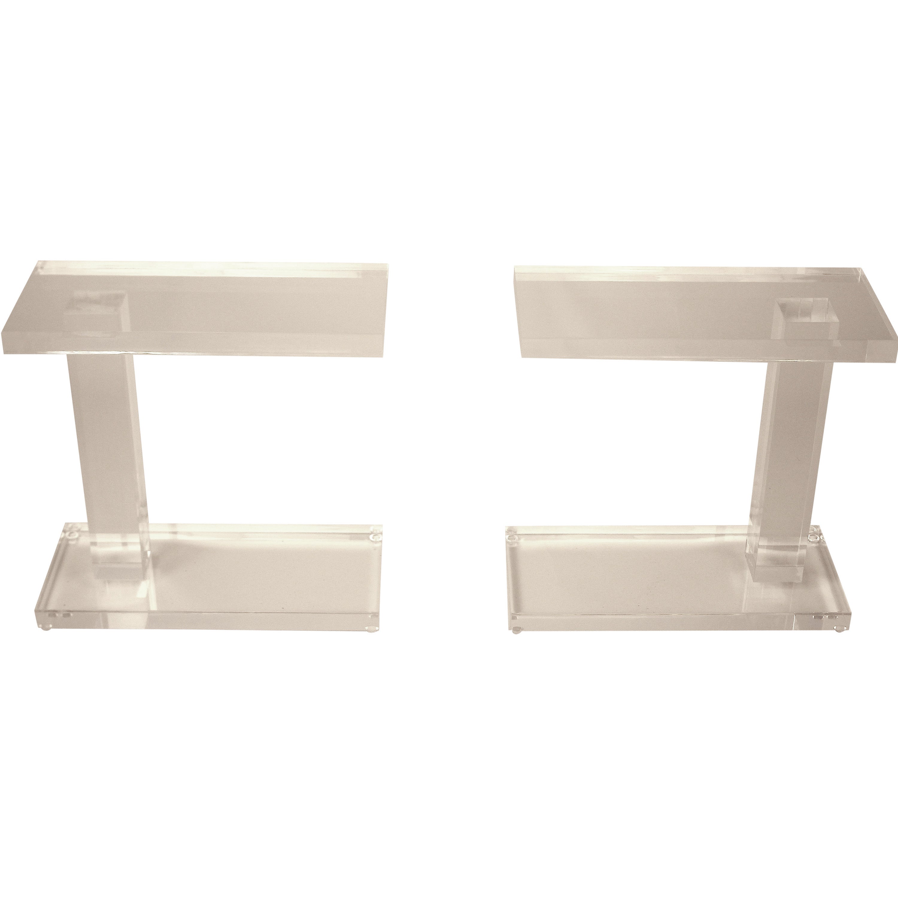 1970 Pair of Lucite Acrylic Side Tables in the Manner of  Hollis Jones For Sale