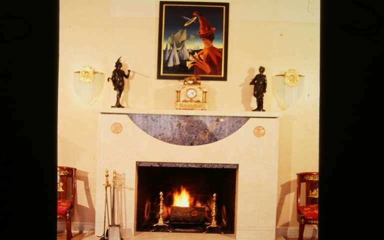 20th Century Ronn Jaffe’s ‘Onassis’ Luxe Marble Fireplace Mantel For Sale