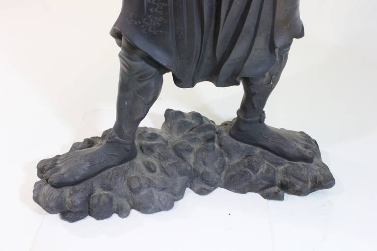 Near LifeSize Sculpture of a Fierce Japanese Nio Guardian Protector of