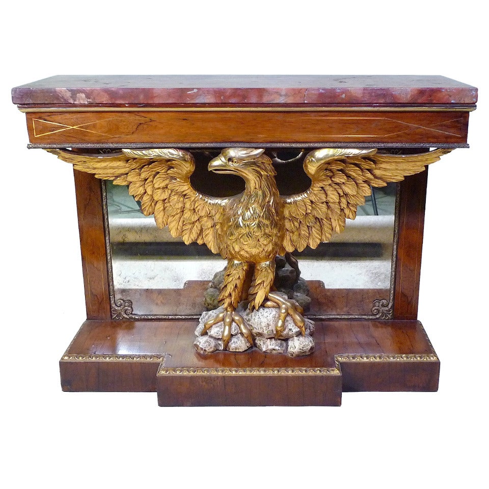 Superb English Regency Rosewood Eagle Console Pier Table 19th century For Sale