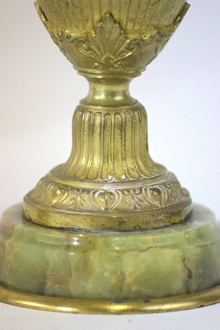 Fine Neoclassic Gilt Bronze Vases Urns Grecian Faces-circa1850 Provenance For Sale 3