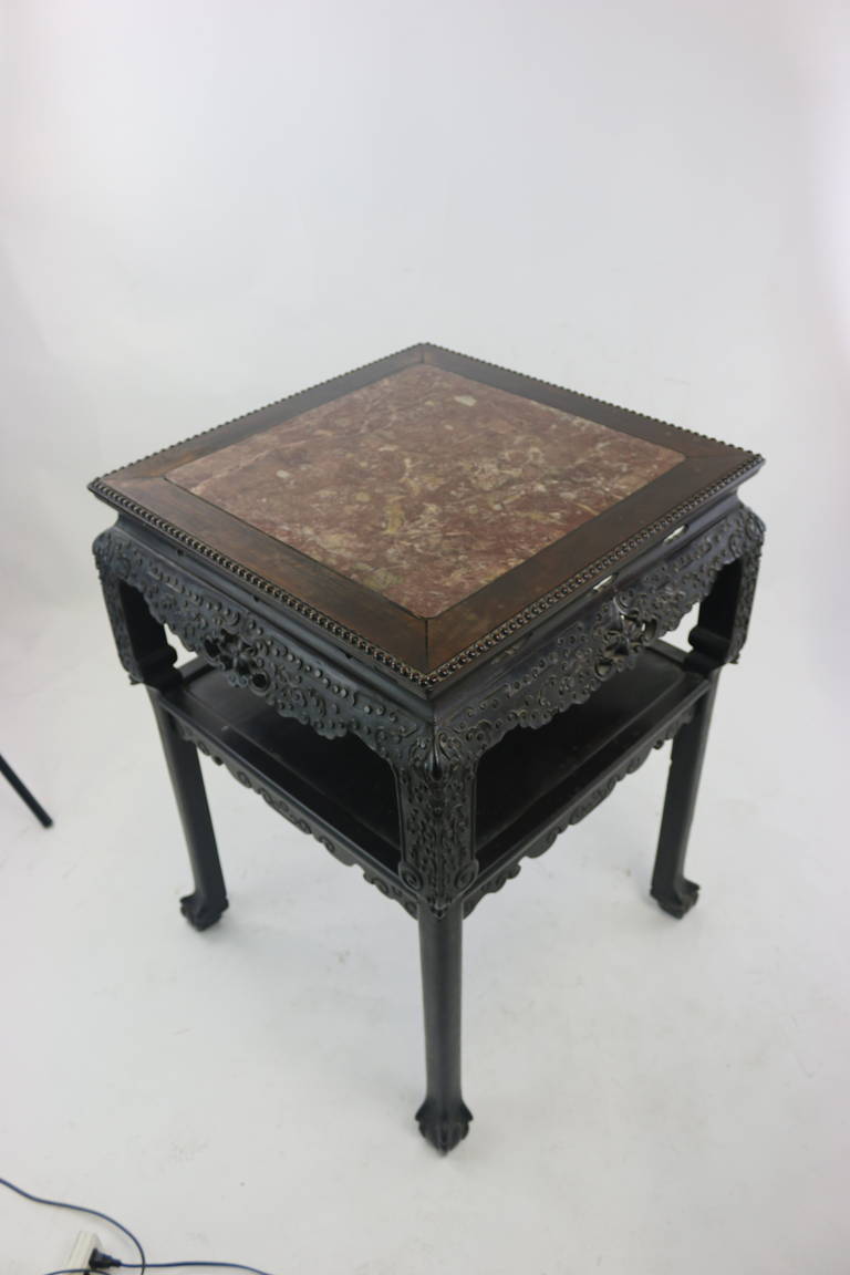 Superb Chinese antique hardwood center or end table, of rare nicely scaled size 32 1/4