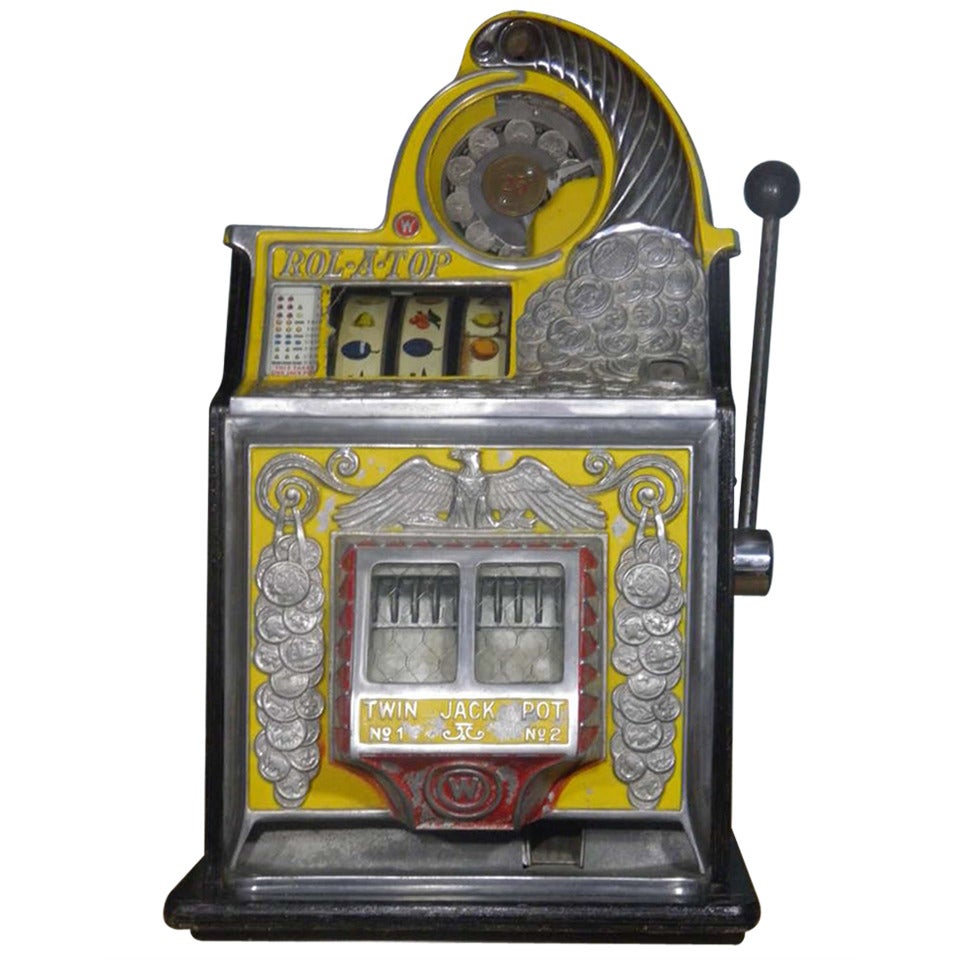 Antique Slot Machine Watling Coin Front Rol-A-Top with Eagle Motif For Sale