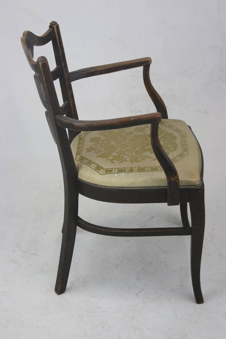 Early Thonet Classic Ladder Back Arm Chair with Label Thonet New York