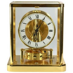 Vergoldete Vintage-Atmos-Uhr von Jaeger- LeCoultre mit Provenienz