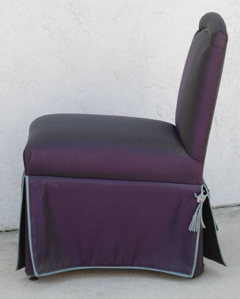 Mid-Century Modern Horsehair Onassis Designer Slipper Dining Chairs-Exotic Mid Century Custom For Sale