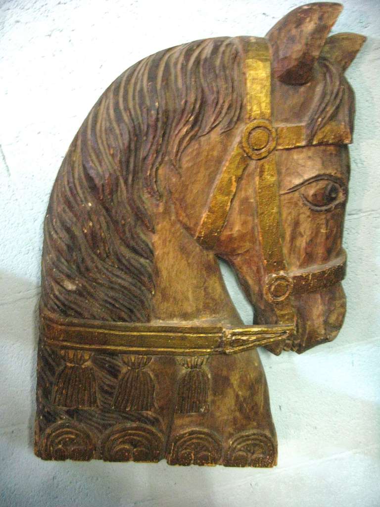 wood carving horse head