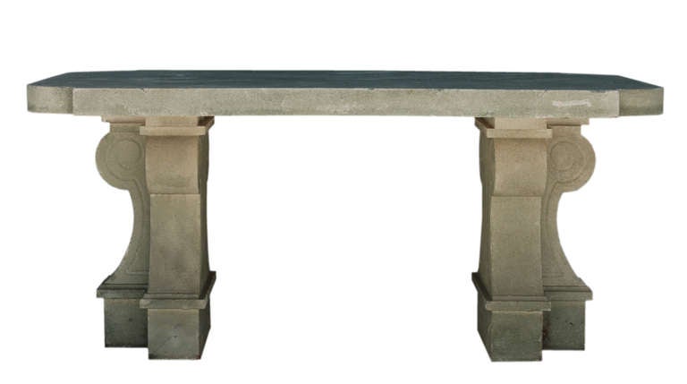 Neoclassical Revival Faux Stone Table or Desk in 18th c. Classical English Coade Stone Style