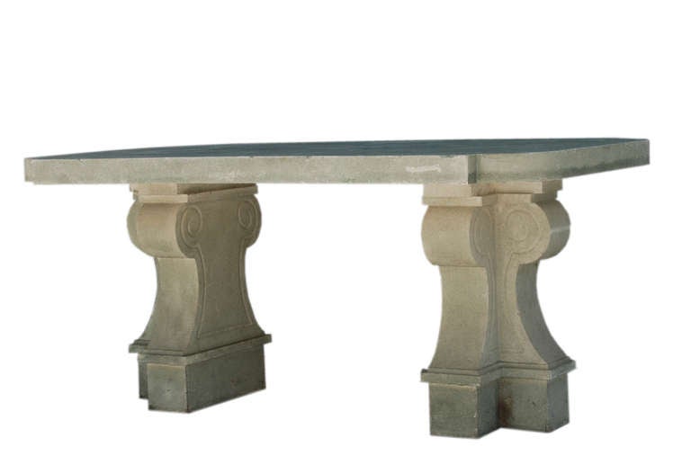 Composition Faux Stone Table or Desk in 18th c. Classical English Coade Stone Style