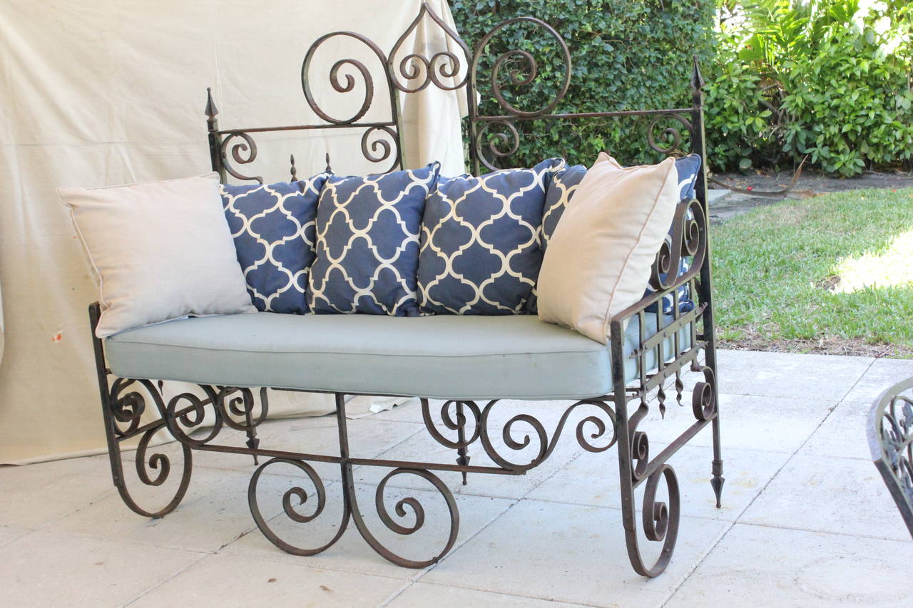 19th Century Extraordinary Iron Garden Bench Sofa  in Rare Sculptural Form  circa 1880 For Sale