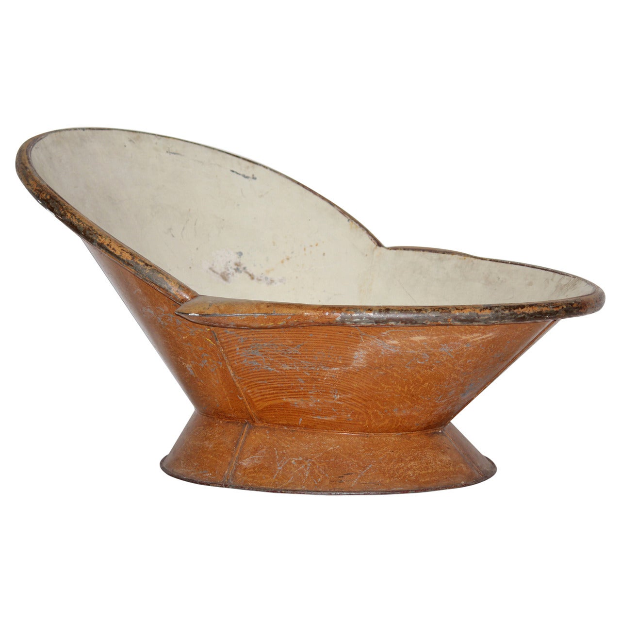 Hip Bath Tub with Faux Wood Painted Finish with Provenance, circa 1895 For Sale