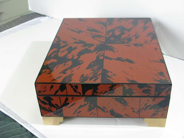 Unknown 1960s Large Faux Tortoise Lacquered Box by Alessandro For Sale