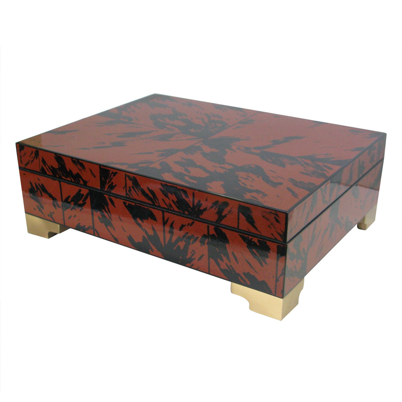 1960s Large Faux Tortoise Lacquered Box by Alessandro For Sale