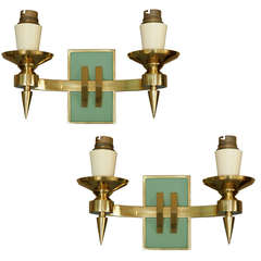 Pair of Stylish 1950s French Wall Appliques