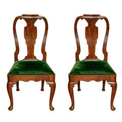 Charming Pair of George I Walnut Chairs, circa 1725
