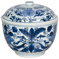 Japanese Blue and White Bowl and Cover, circa 1700