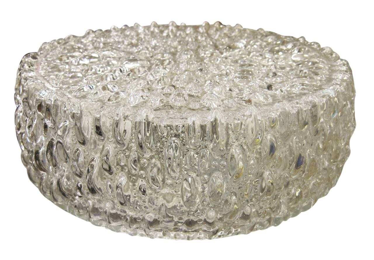 Mid-20th Century Mid-Century Modern Molded Circular Glass Flush Mount