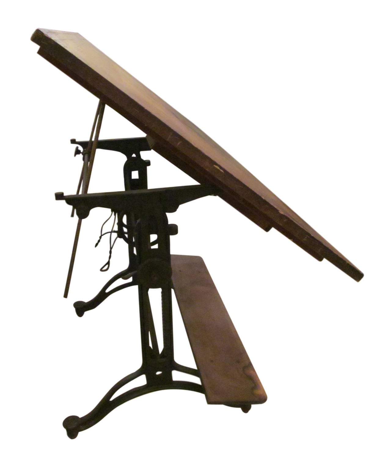 Adjustable Drafting Table with Drawer, Wheels and BuiltIn Footrest