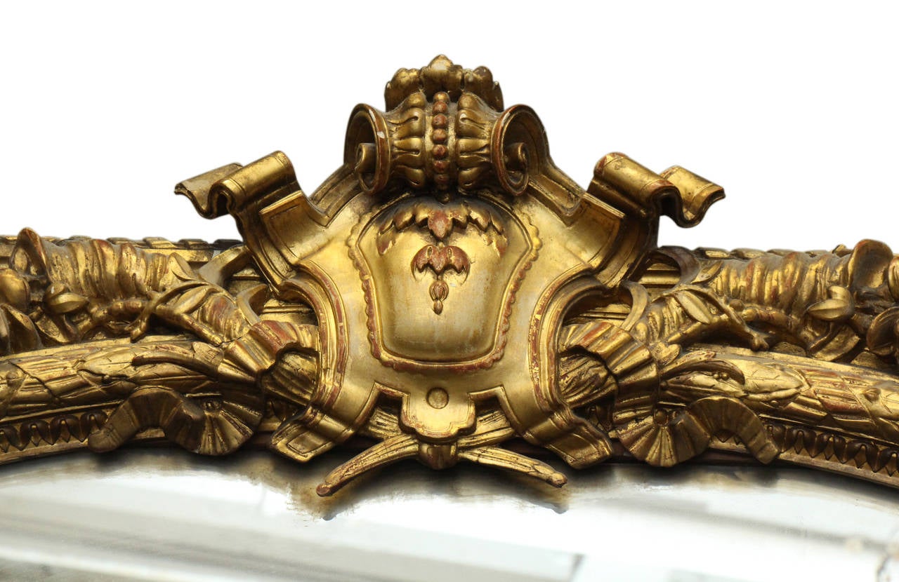 Oversized French Chateau Gold Gilt Carved Mirror In Excellent Condition In New York, NY