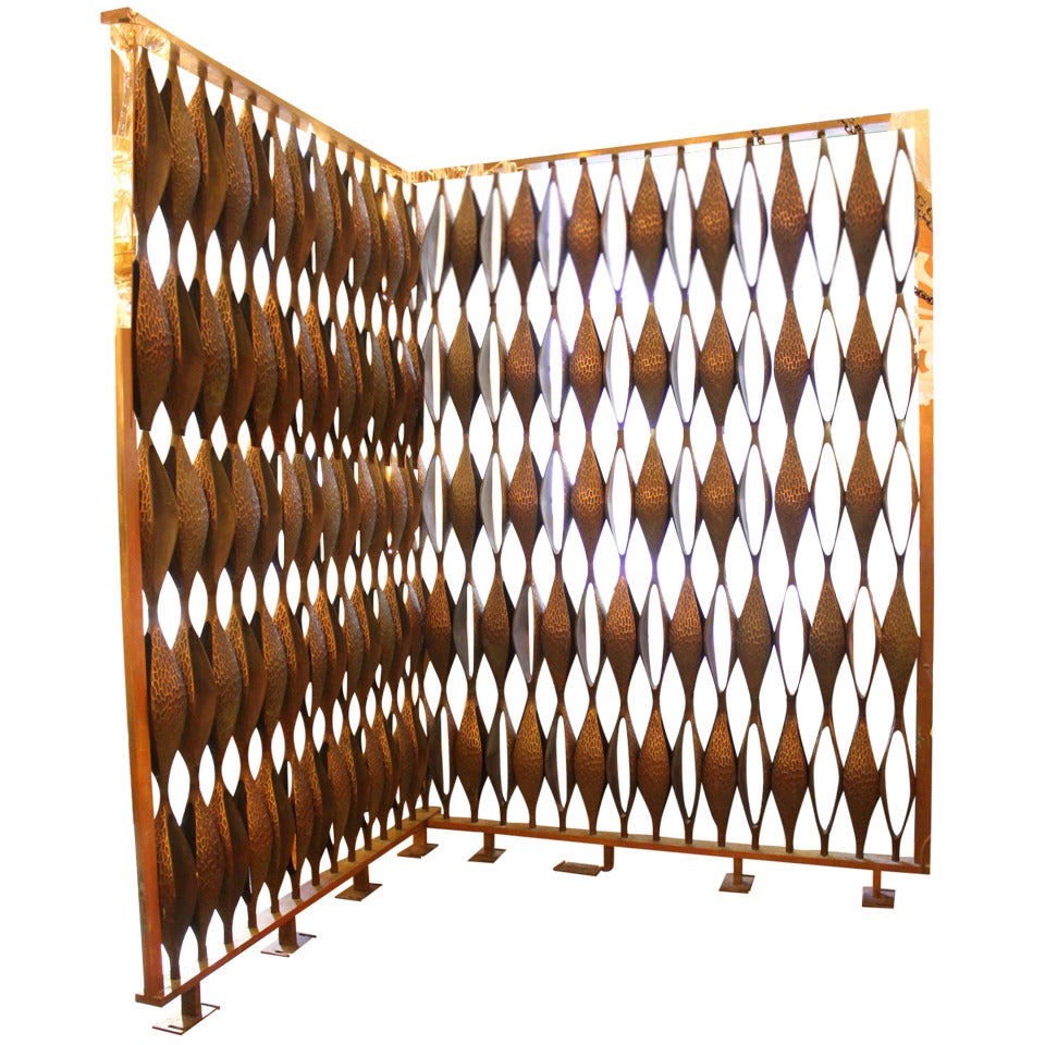 Solid Cast Bronze Large Scale Room Divider Syracuse, NY 1964 For Sale