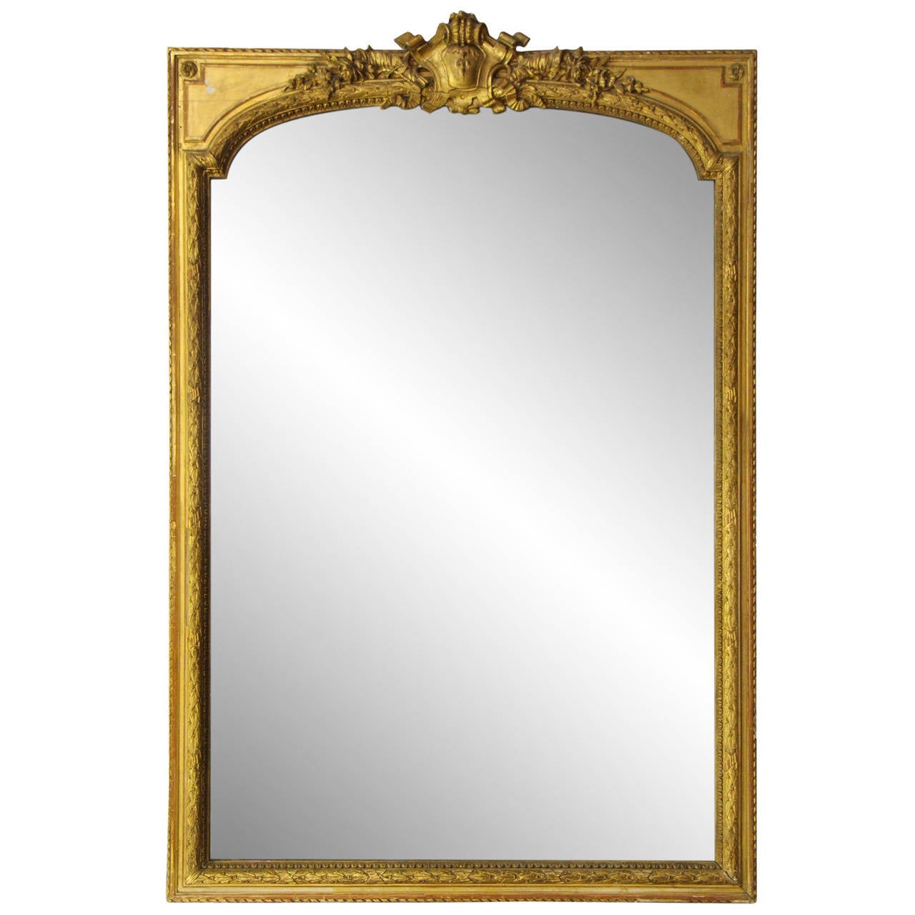Late 1800s French Gold Gilt Ornate Mirror For Sale at 1stDibs