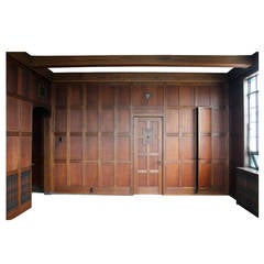 1905 Recessed Solid English Oak Paneled Room from Two Rivers, WI