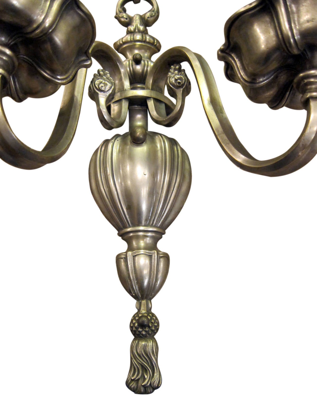 Pair Silvered Bronze Georgian 2 Light Sconces E F Caldwell In Good Condition For Sale In New York, NY