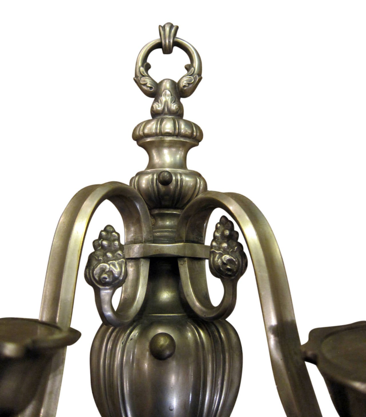 American Pair Silvered Bronze Georgian 2 Light Sconces E F Caldwell For Sale