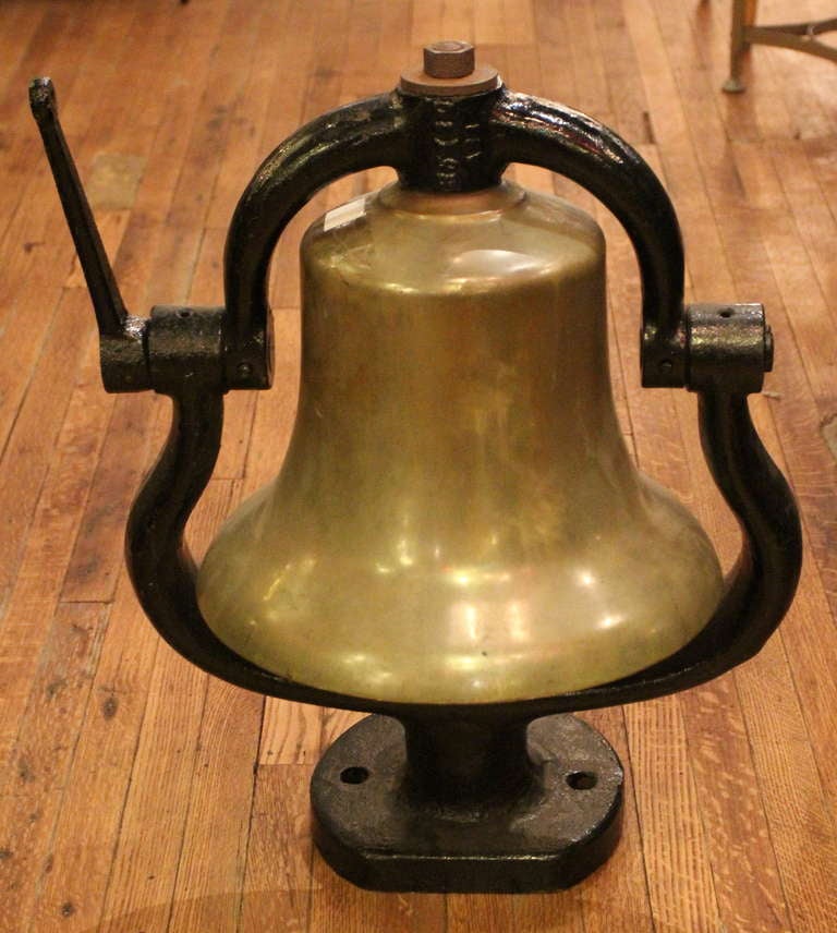 American Bronze Train Bell with Unusual Angled Mount