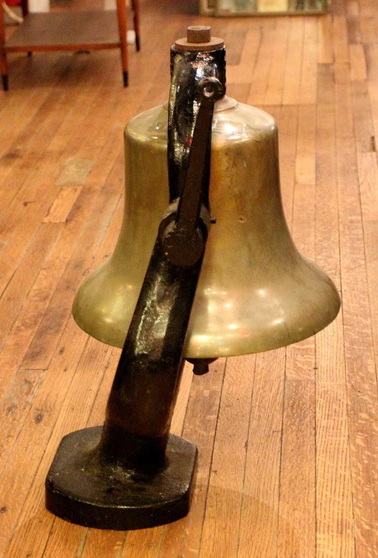 Bronze Train Bell with Unusual Angled Mount 1