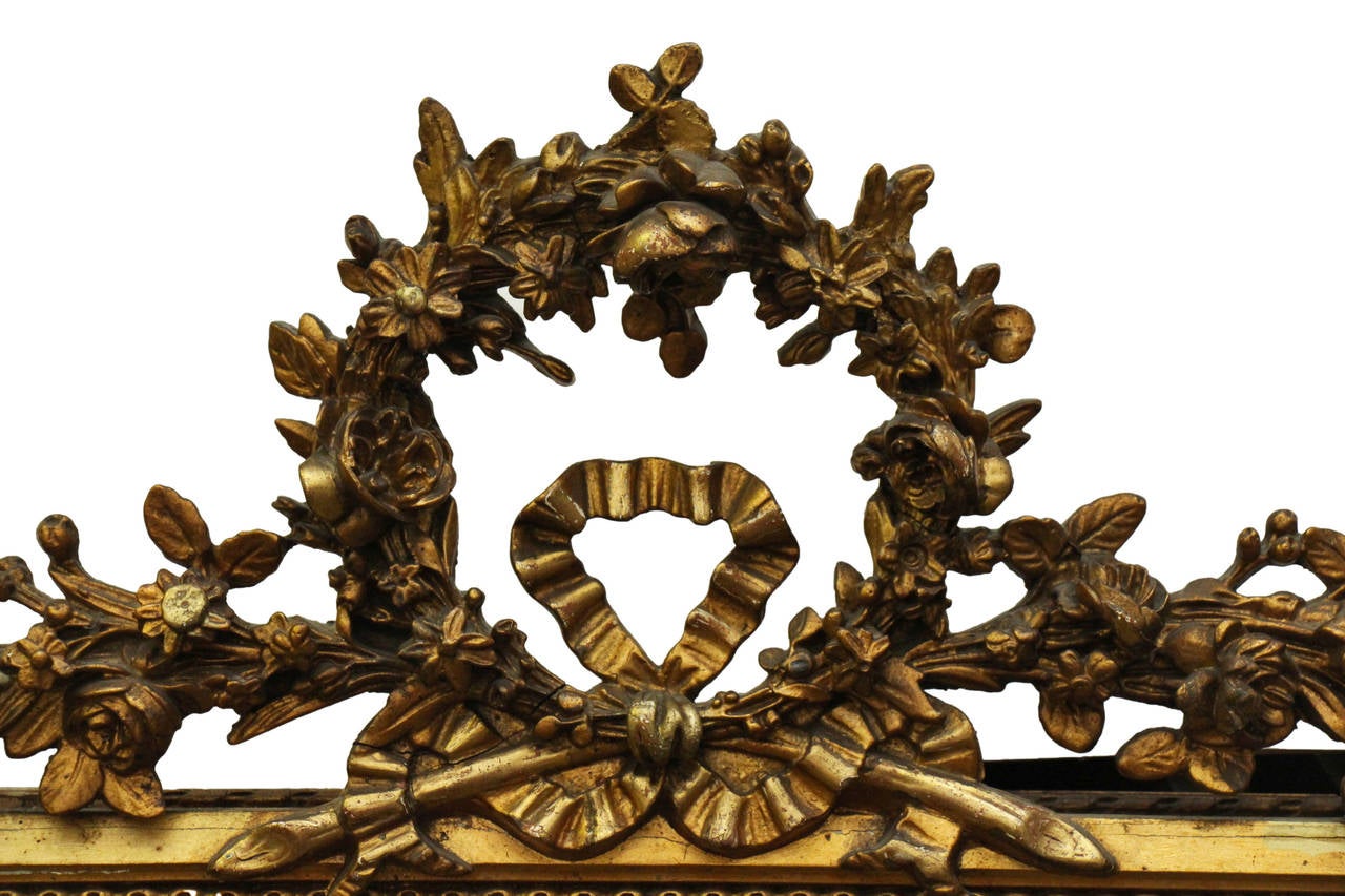 1930s Ornate French Mirror Made from Carved Wood and Plaster In Good Condition In New York, NY