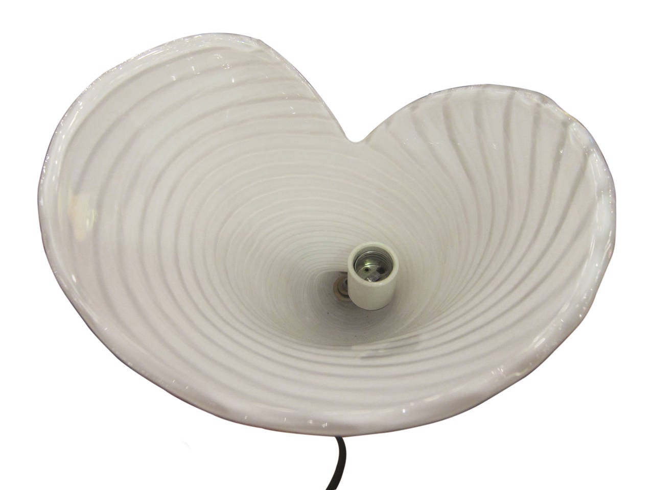 1970s Single Murano White Handblown Glass Mid-Century Modern Table Lamp In Excellent Condition In New York, NY