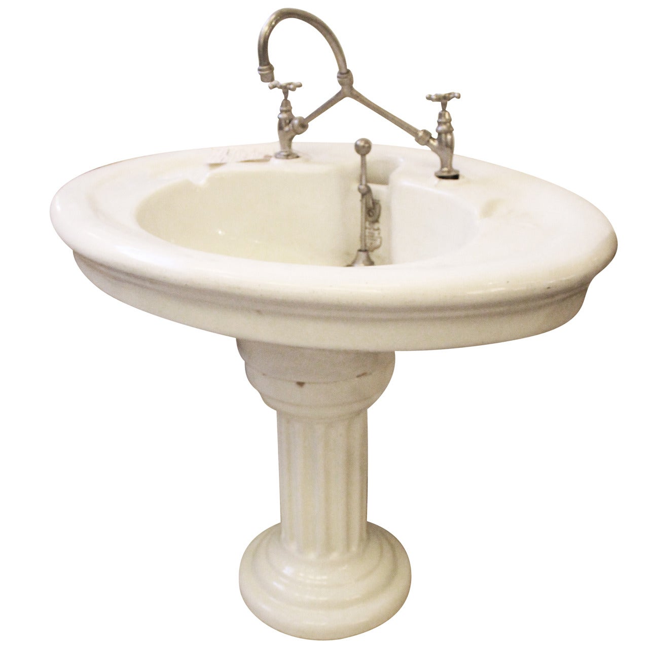 1890s English Doulton and Co. Sanitary Pedestal Sink