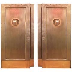 Used Steel Double Doors with Port Hole Windows from 1939 NYC Theater