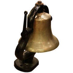 Bronze Train Bell with Unusual Angled Mount