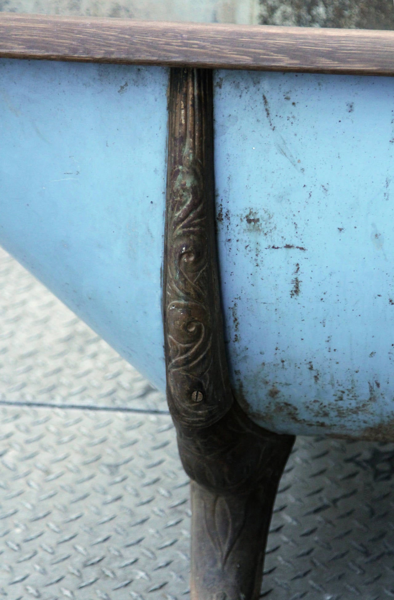 antique zinc bathtub