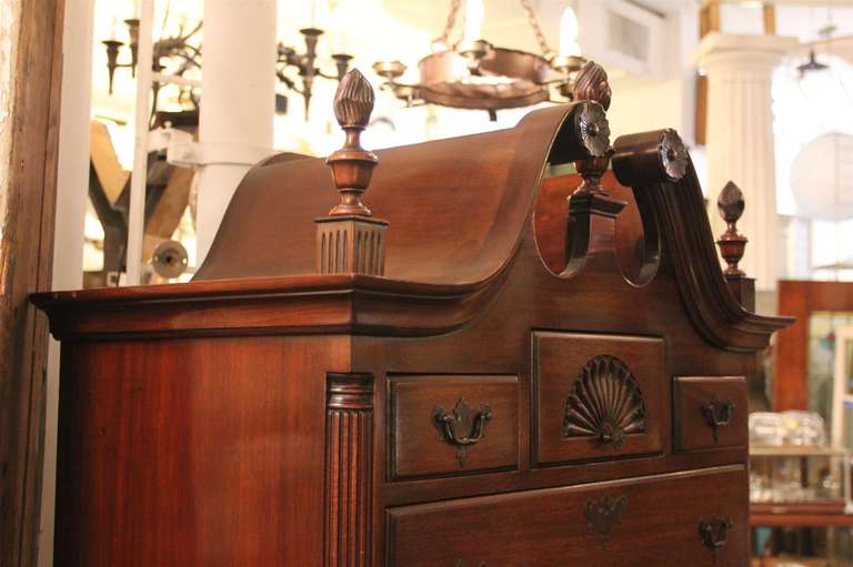 Mahogany Chippendale Bonnet Top Highboy 1