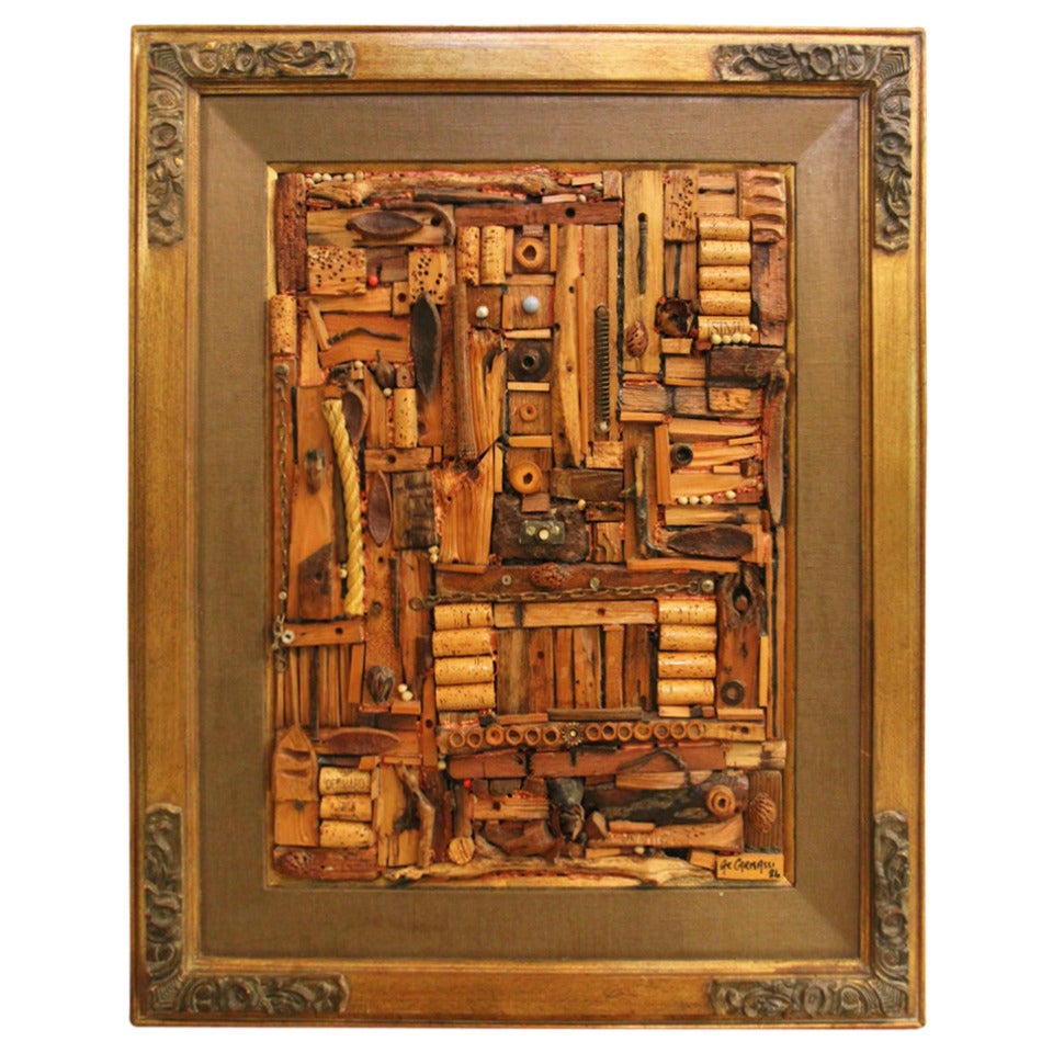 Artwork by Joseph Carmass; Wood and Metal Pieces Matted and Framed