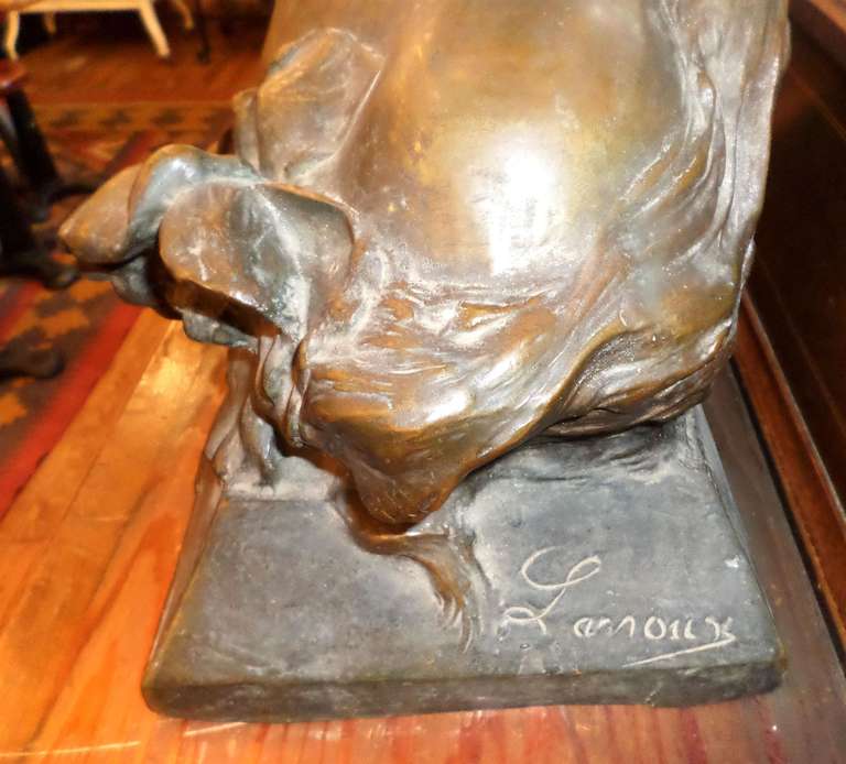 Antique bronze bust signed.  This item can be seen at our 149 Madison Avenue store at 32nd St in Manhattan.