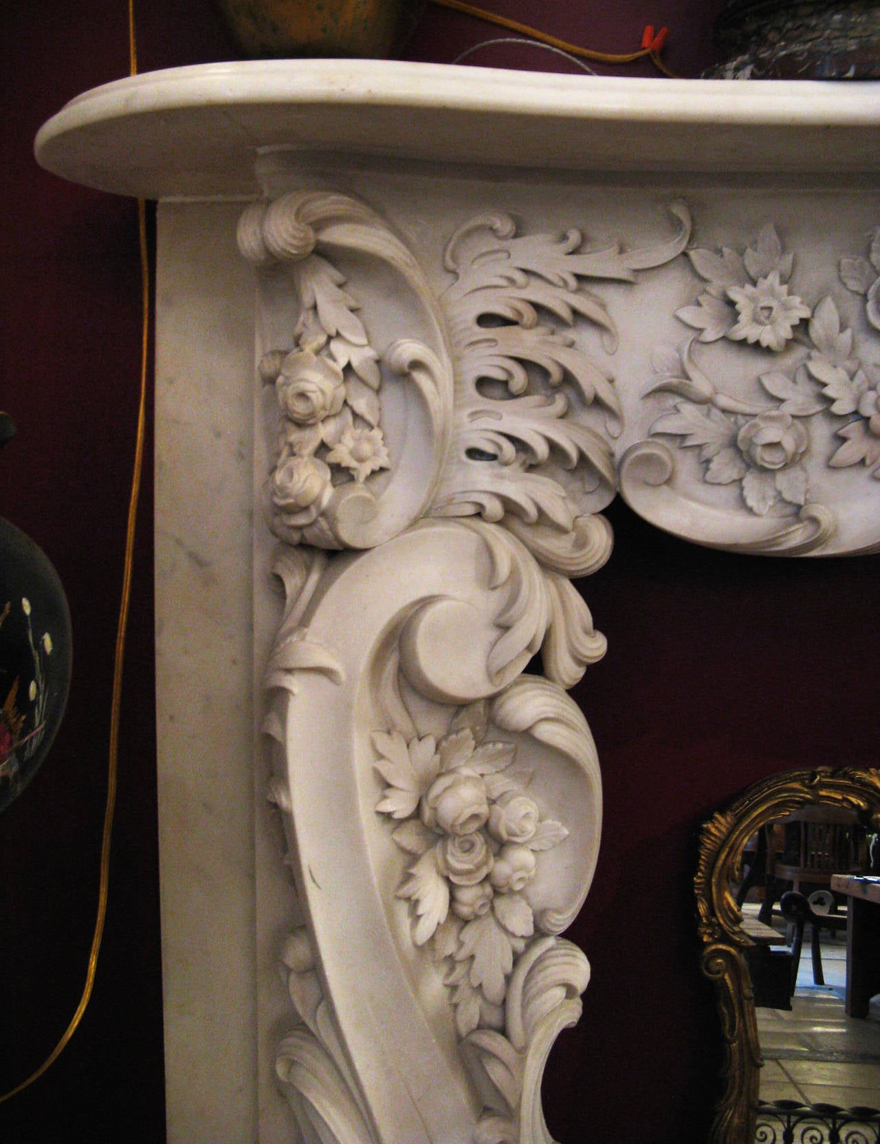 handcarved marble fireplace for sale